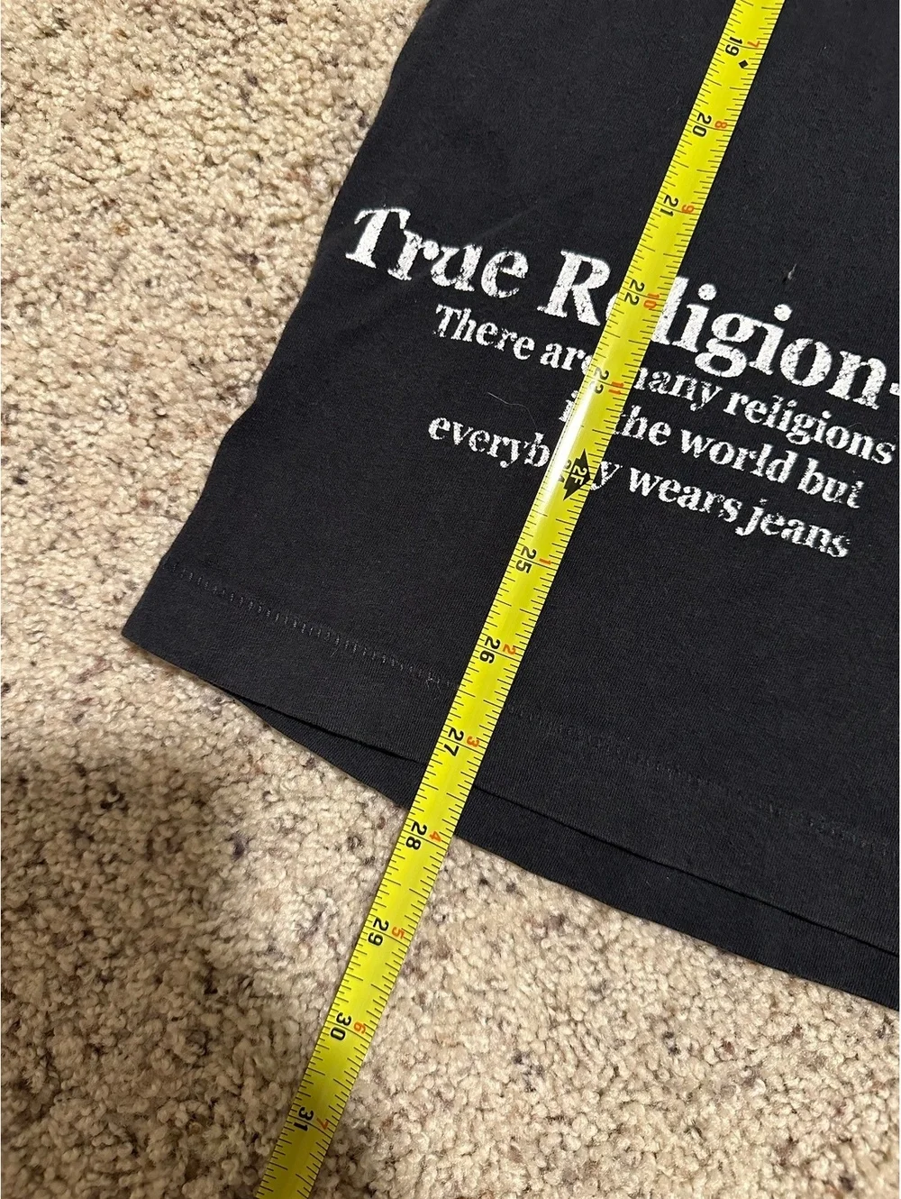 True Religion Black Graphic T-Shirt with Skull and Snake Design